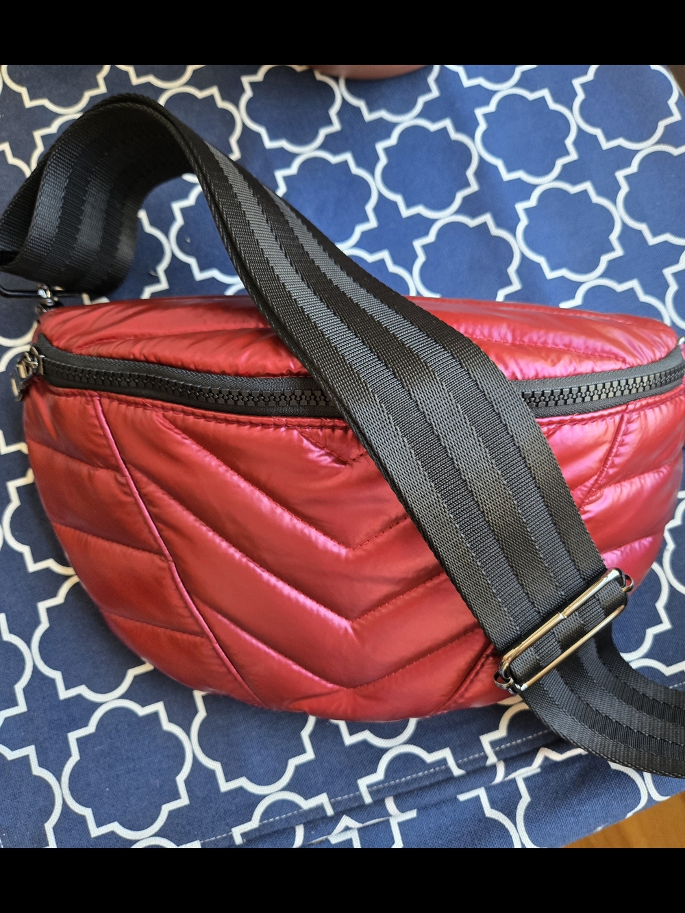 Quilted Pink/Red Crossbody Bag - Women's Sling Bag